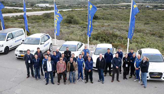 The goodyear testing team in the south of France for dry and wet handling